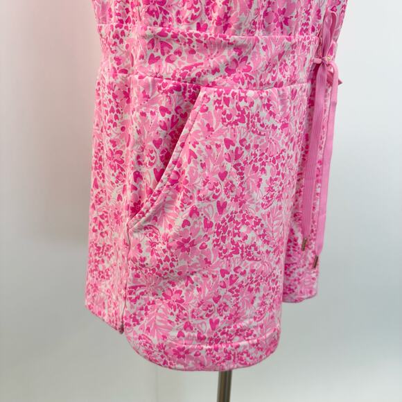Lilly Pulitzer Jorgie Romper Short-Sleeve Pink Shandy Invest A Gator Floral | XS - Picture 6 of 12